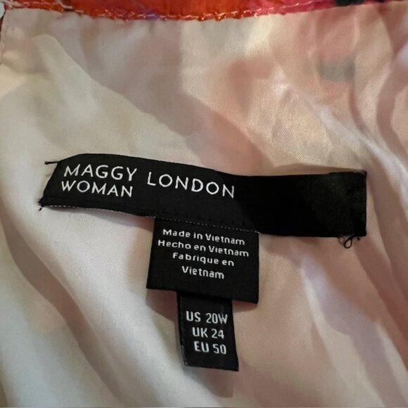 Maggy London Woman Plus Size 20W Floral Print Sleeveless Maxi Dress Multicolor - Picture 8 of 9